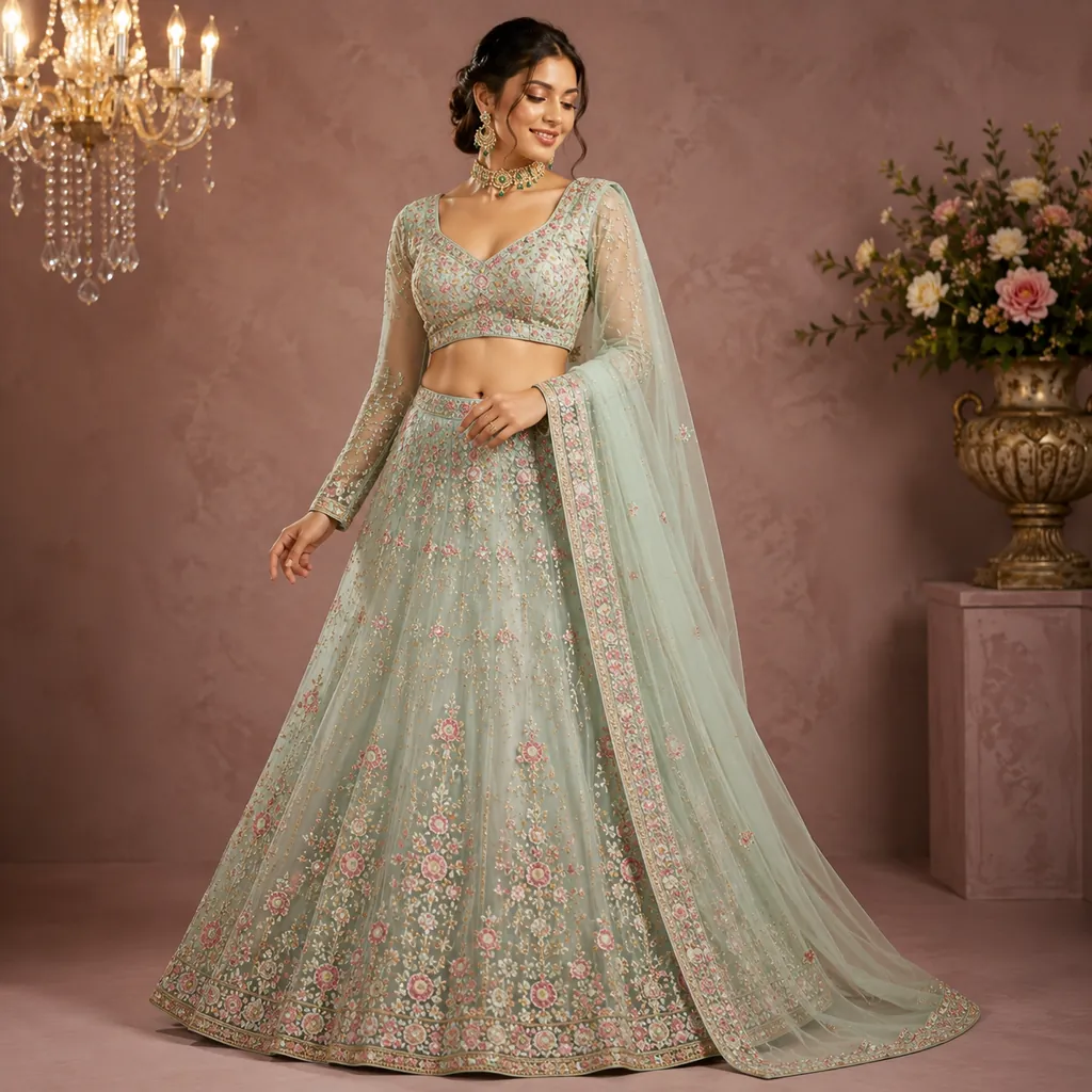 Net Lehenga