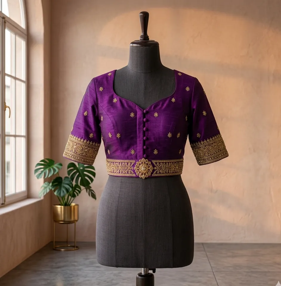 Sweetheart Neckline Blouse