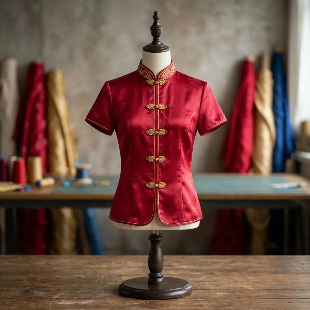 Mandarin Collar Blouse